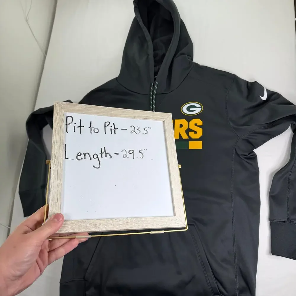 Nike Green Bay Packers Dri-Fit Hoodie Men's Large Dark Grey NFL Sweatshirt
